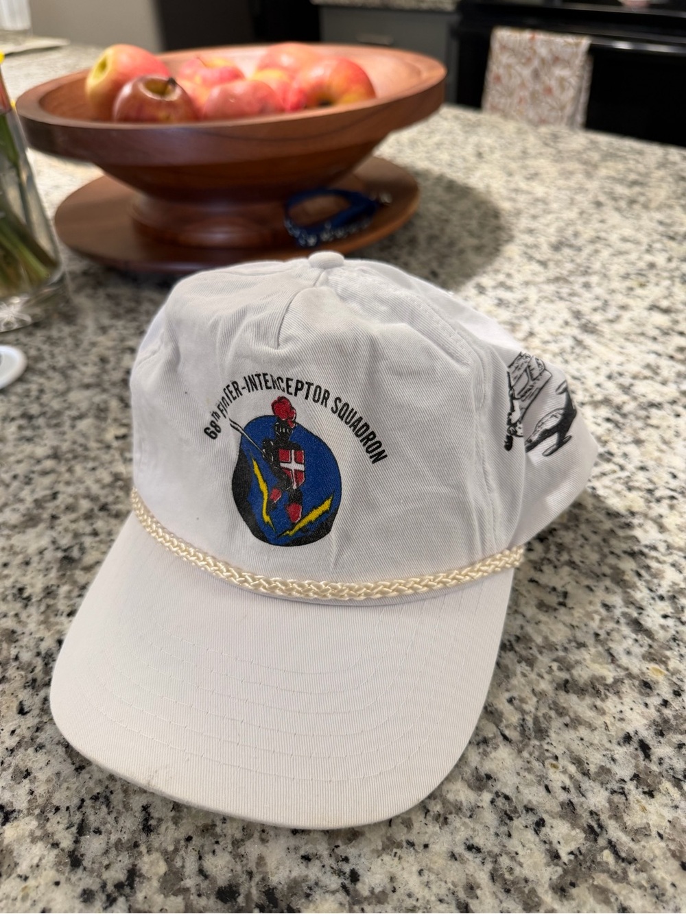 Vintage White Military Patch Rope Baseball Cap